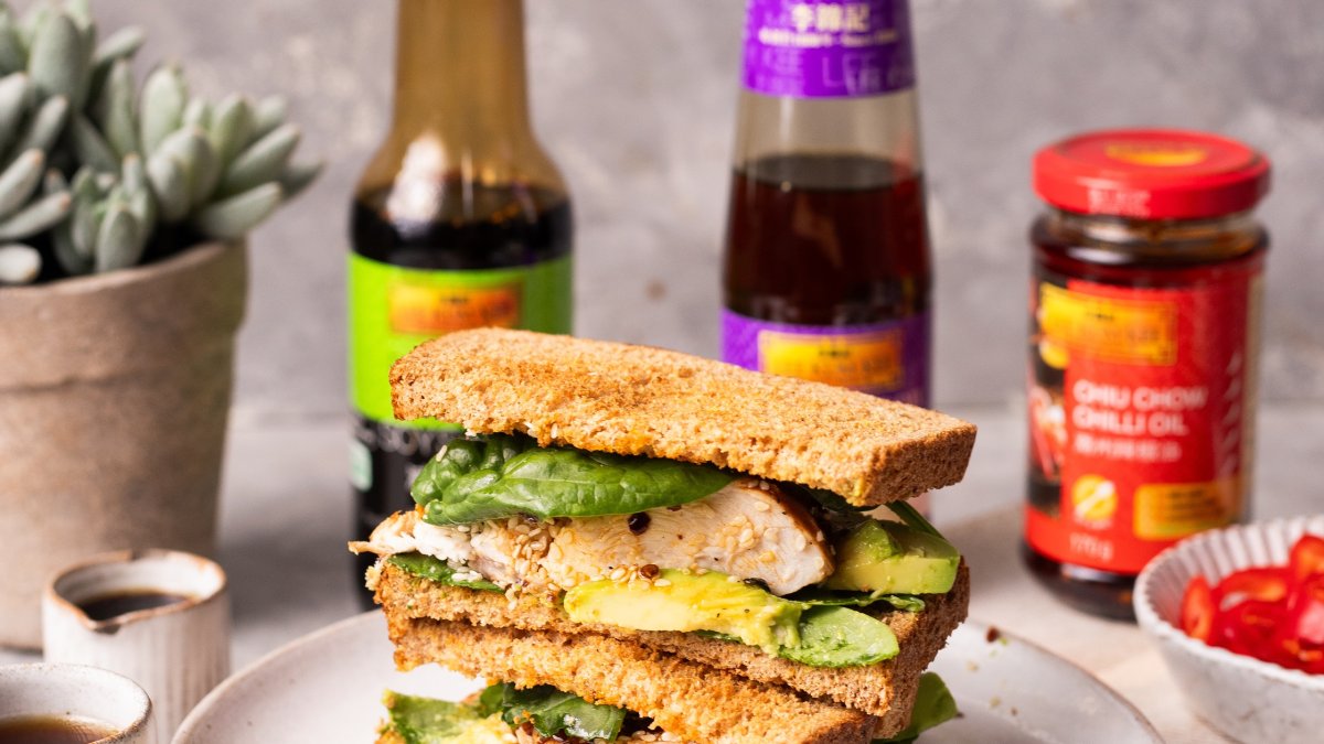 Sesame Chicken Sandwich with Soy-honey Glaze