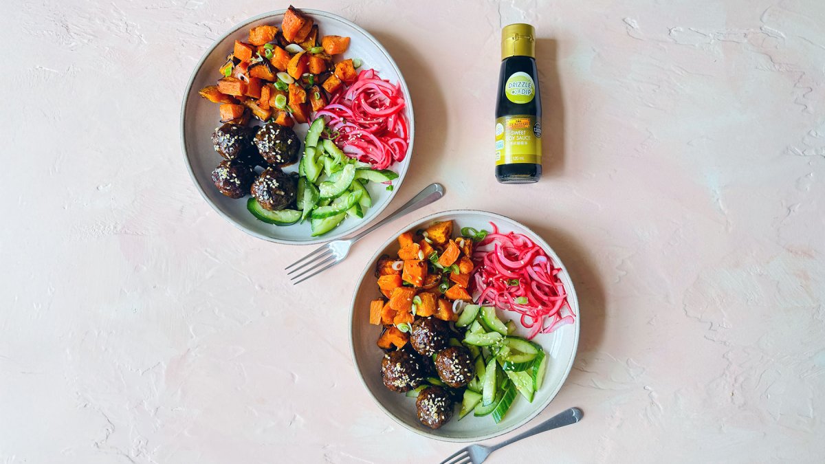 Air Fryer Sweet Soy Meatball Bowl