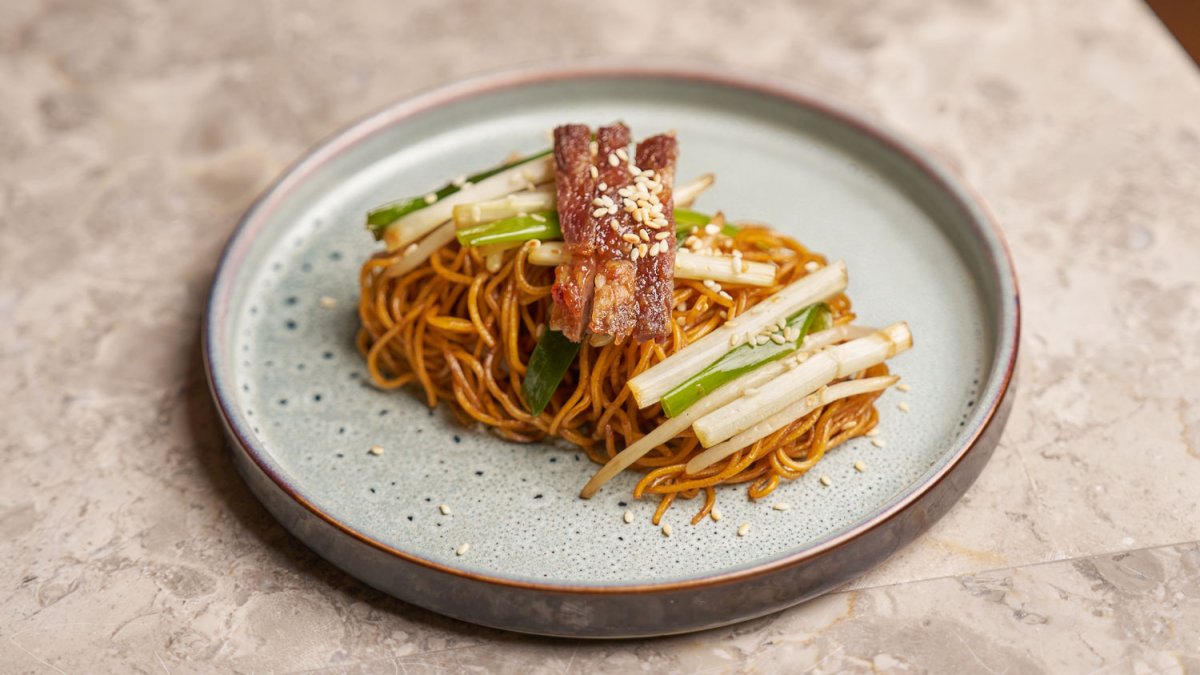Stir-Fried Noodles with Soy Sauce and BBQ Pork